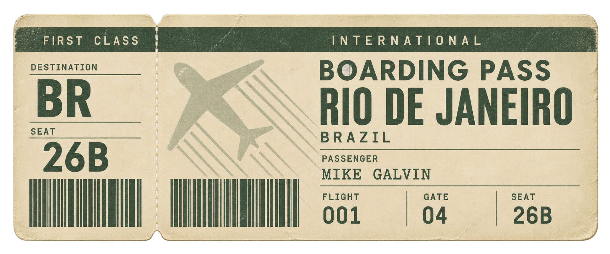 Rio de Janeiro boarding pass