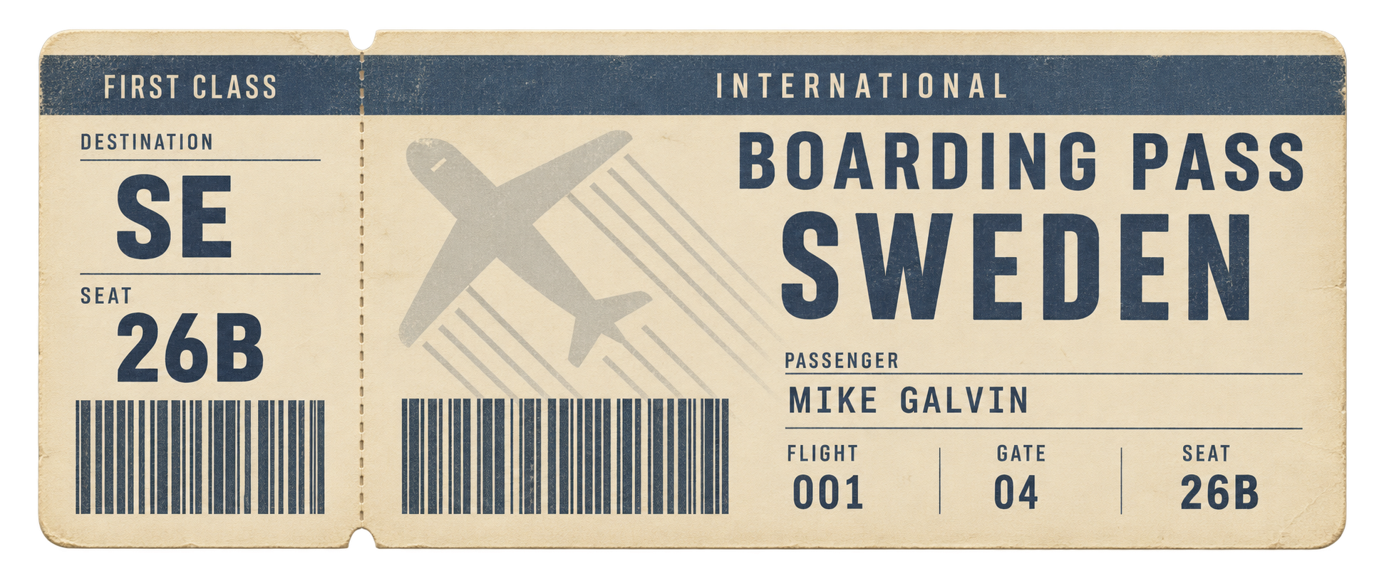 Stockholm boarding pass